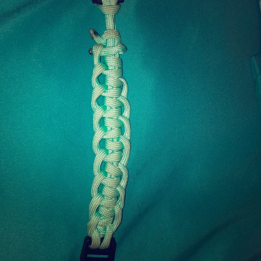 a aqua/teal buckle bracelet